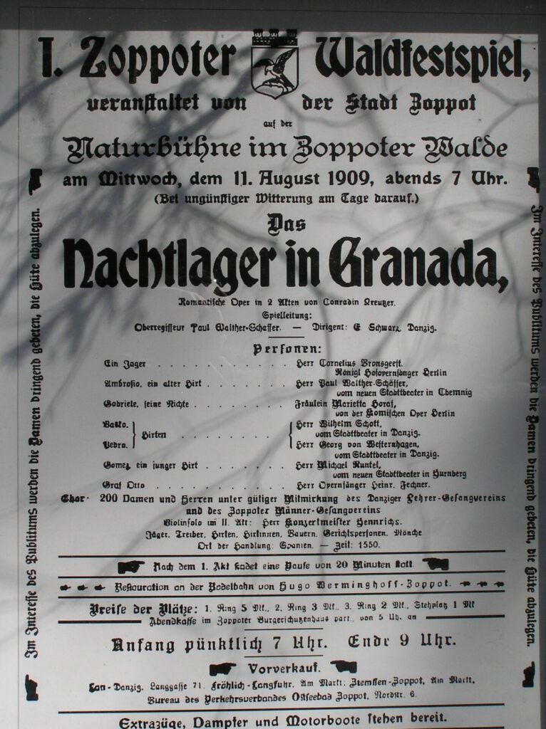 Plakat Erster Zoppoter Waldfestspiel 1909