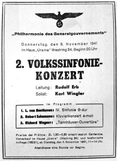 Ankündigung des Volkssinfoniekonzerts