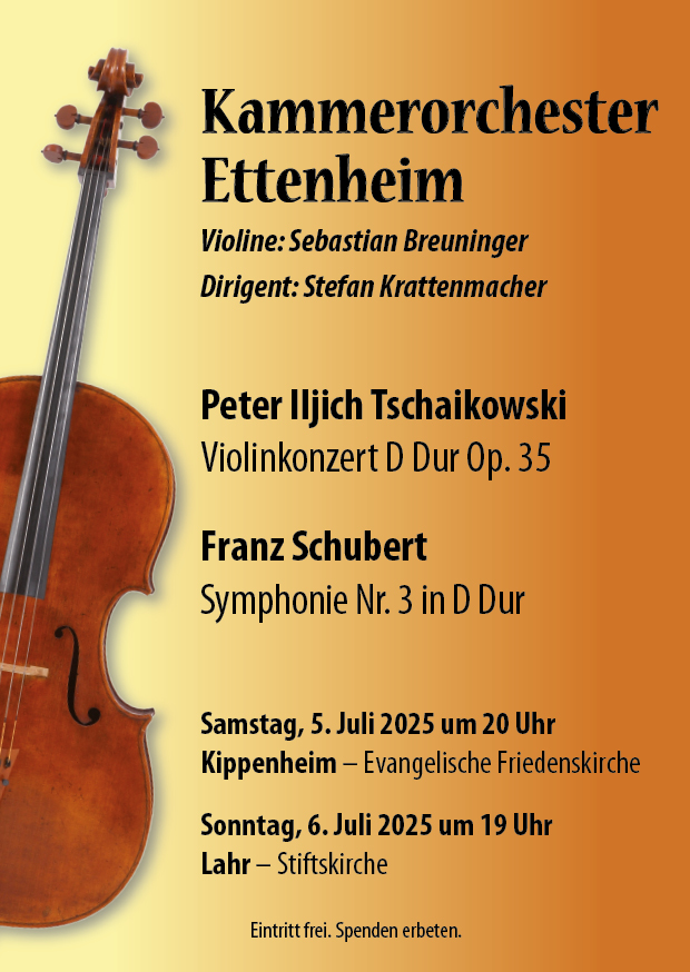 Kammerorchester Ettenheim, Sebastian Breuninger/Stefan Krattenmacher   Stiftskirche Lahr, 6. Juli 2025