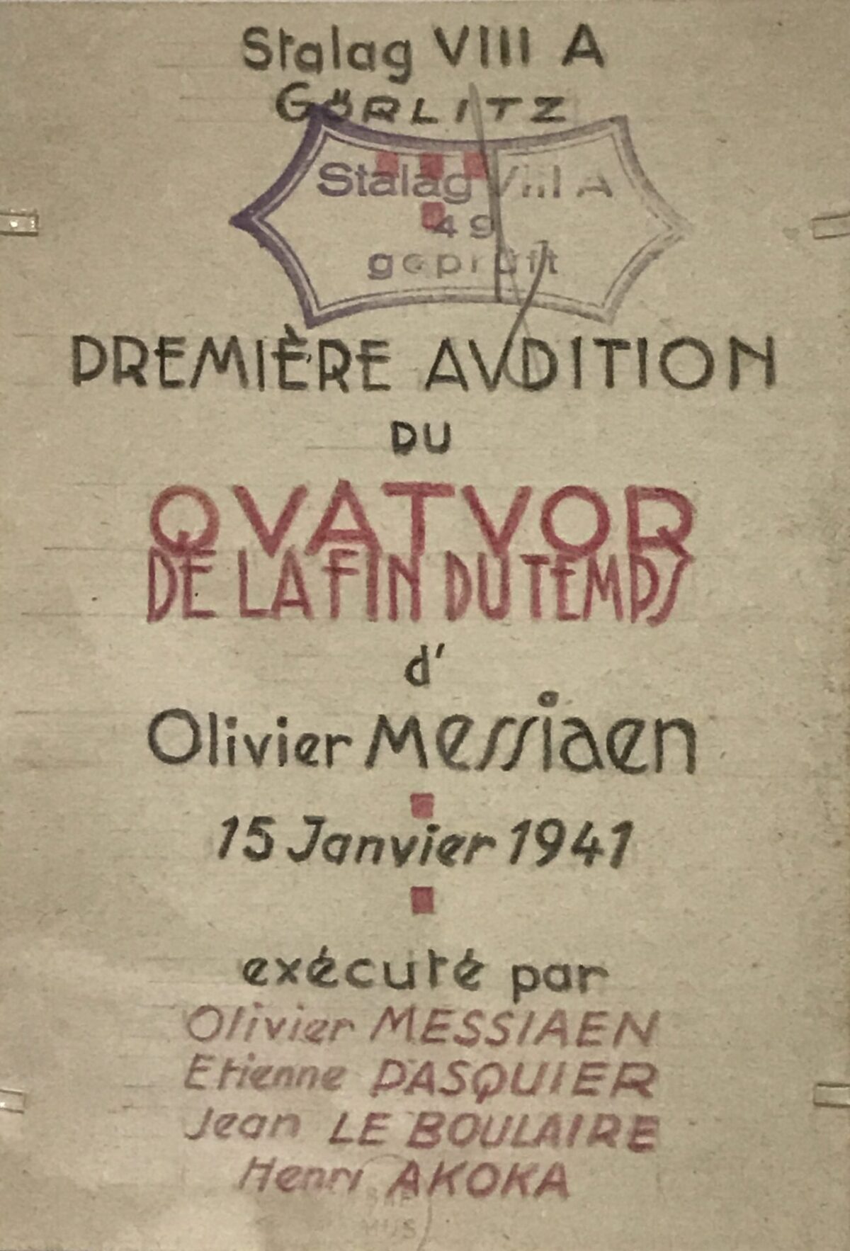 Olivier Messiaen  Quartett für das Ende der Zeit  Synagoge der Jüdischen Gemeinde Lübeck, 12.Mai.2025