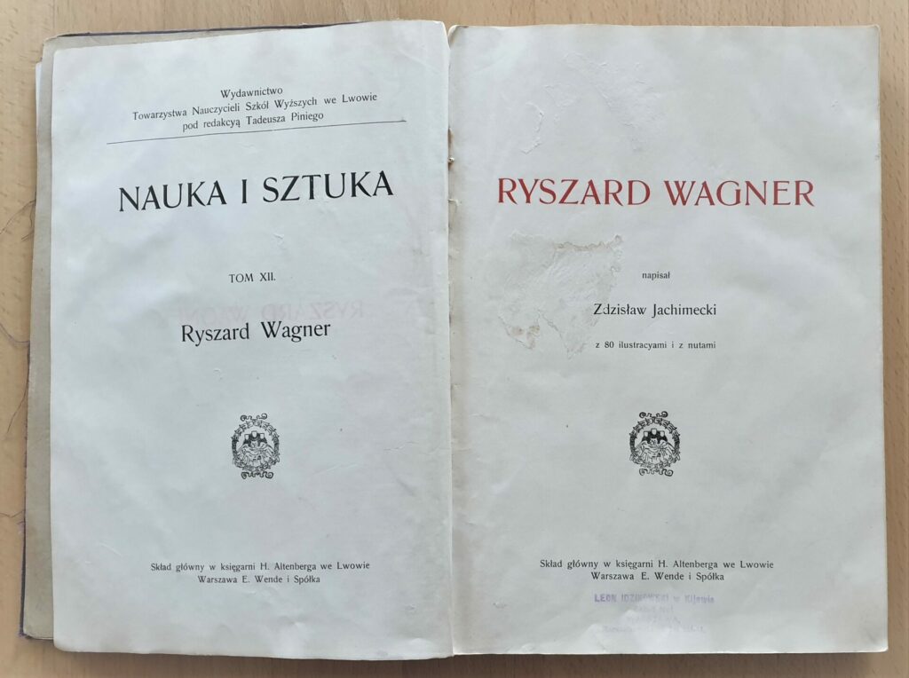 Titelseite der Biographie Richard Wagners von Zdzislaw Jachimecki